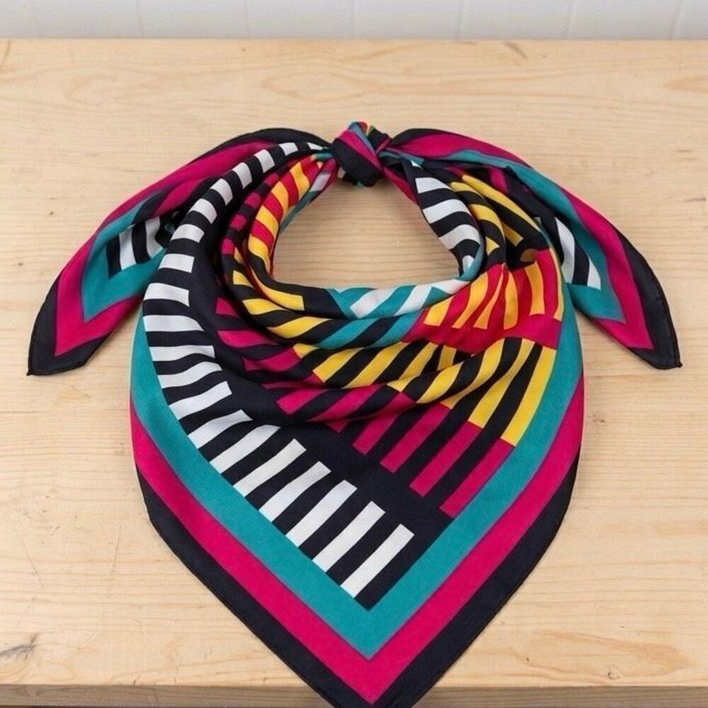 NEW Sassy Serape Western Wild Rag Scarf Geometric Retro Striped Cowboy Buckaroo